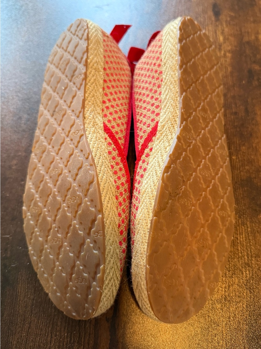 UGG Women's Woven Espadrille Flats with Bright Pink Trim - Picture 4 of 4